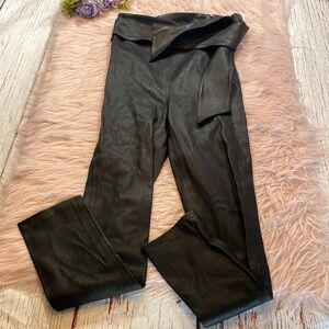 J Brand X Elsa Hosk Friday High Rise Tie Waist Leather Leggings sz 25